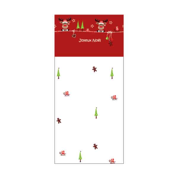 Sachet décor Noël 180x375mm