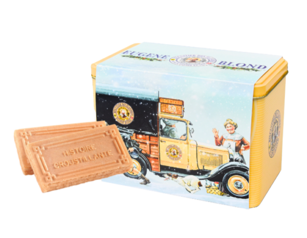 Coffret fer souvenir gaufrette amusante vanille