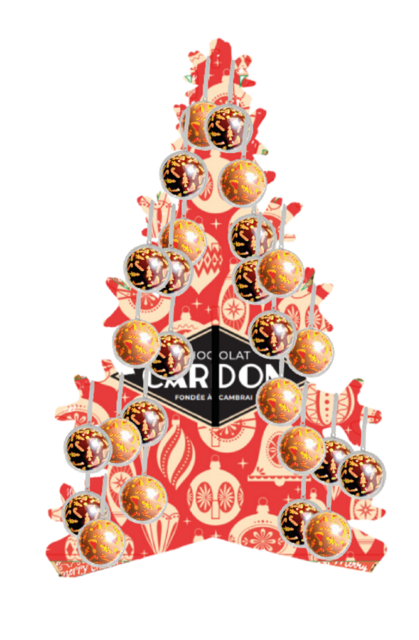 Boule de Noël à suspendre lait, blanc ou noir coloré 6cm (3 cartons achetés = présentoir offert)