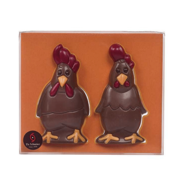 Modern Hen and Rooster