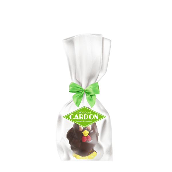 Sachet coq "Ramon" lait blanc ou noir coloré 50g - 9,5cm x 18