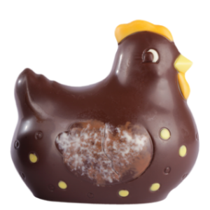 Poule en chocolat noir